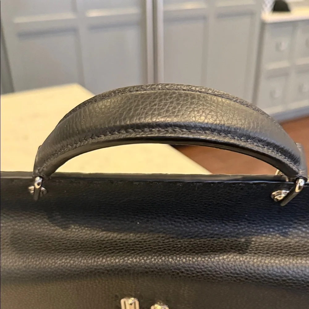 Fendi Black Textured Leather Briefcase